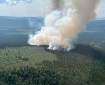 Smoke Column from aerial recon flight of the West Fork Lake Fire near Tok, AK
