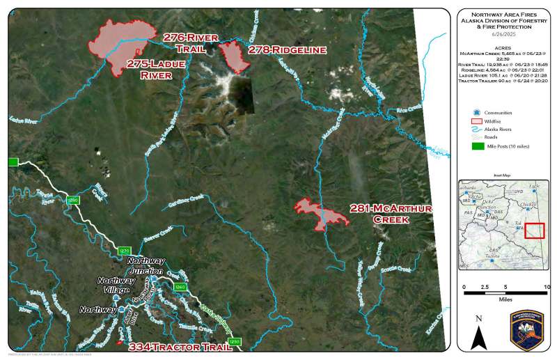 map of fire perimeters with satellite imagery as background.