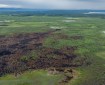 Aerial view of Oskawalik Fire burn scar. No smoke is visible across the fire area.