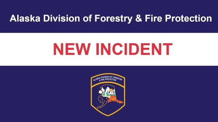 Graphic of Alaska Division of Forestry and Fire Protection new incident with logo