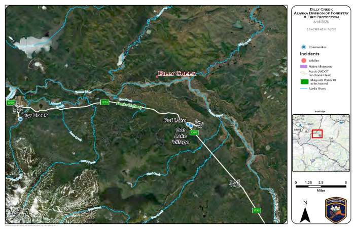 Map of fire with satellite imagery 