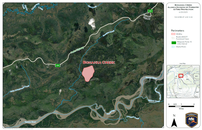 Map of Bonanza Creek fire