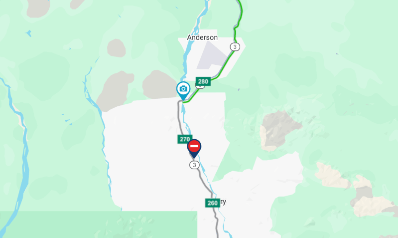 map of Alaska highway 3 with mile markers