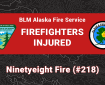 Red and black graphic with BLM logo and Alaska Fire Service graphic.