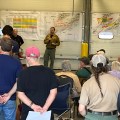 Field Operations section Chief Brian Tai attends the Ester community meeting July 11th at the Ester Volunteer Fire Department