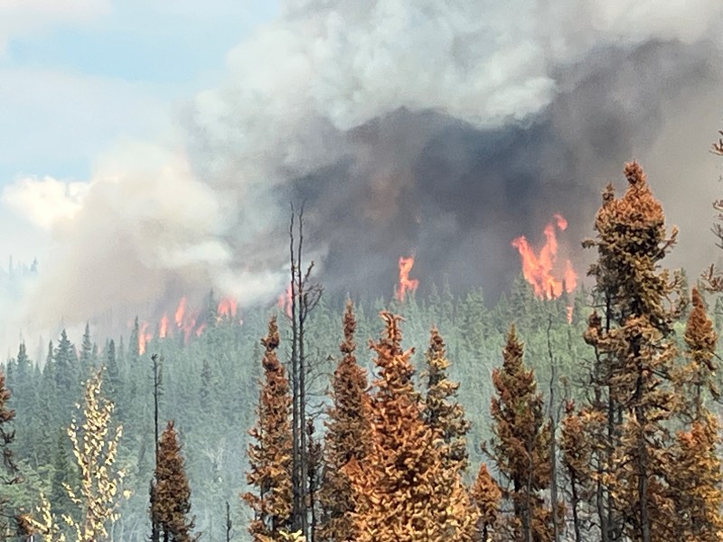 Increased fire activity interior of the 7 Mile Lookout Fire
