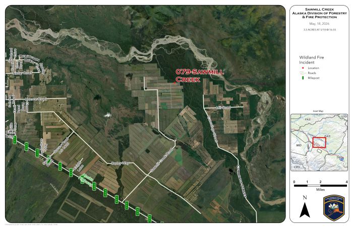 This is a map that shows the location of a wildland fire.