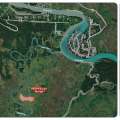 Map showing the perimeter and location of a wildland fire.