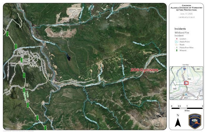 Map of Gagnon Coal Seam Fire outside Usibelli in Healy