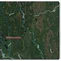 A map showing the location of a wildland fire.