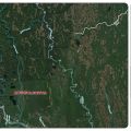 Map showing the location of a wildland fire.