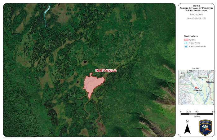Map showing location of a wildland fire.