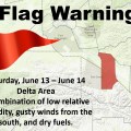 Graphic showing the Red Flag Warning for Delta Junction