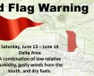 Graphic showing the Red Flag Warning for Delta Junction