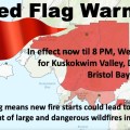 This graphic is for a Red Flag Warning in the Kuskokwim Valley and Bristol Bay Borough on Wednesday, June 3, til 8 PM.