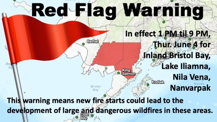 This graphic is for a Red Flag Warning in Southwest Alaska.