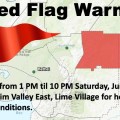 This graphic is for a Red Flag Warning in Southwest Alaska.