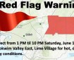 This graphic is for a Red Flag Warning in Southwest Alaska.