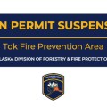 Graphic announcing the suspension of Burn Permits.