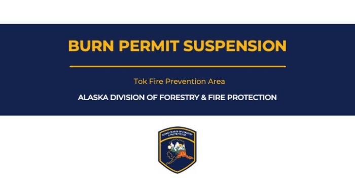 Graphic announcing the suspension of Burn Permits.
