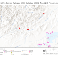 Map showing three new fire points to the north and northwest of the community of Minto, Alaska