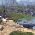 Aerial photo of wildland fire.