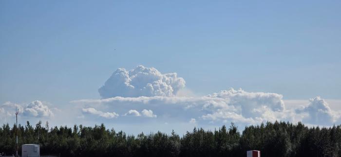 Smoke rises from the Tatlanika Fire